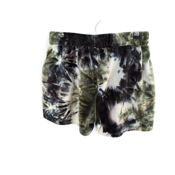 Vintage Green and black velvet tie dye shorts - Picture 2 of 3